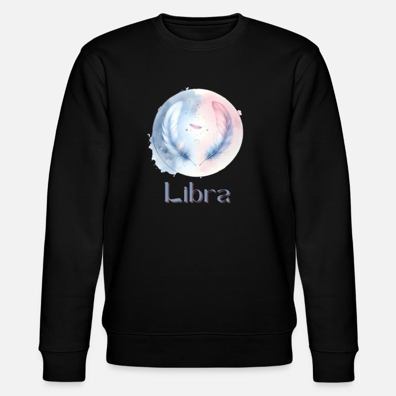 Elegantes Libra Sternzeichen Aquarell Geschenk - Stanley/Stella Unisex Bio-Sweatshirt CHANGER  - Schwarz