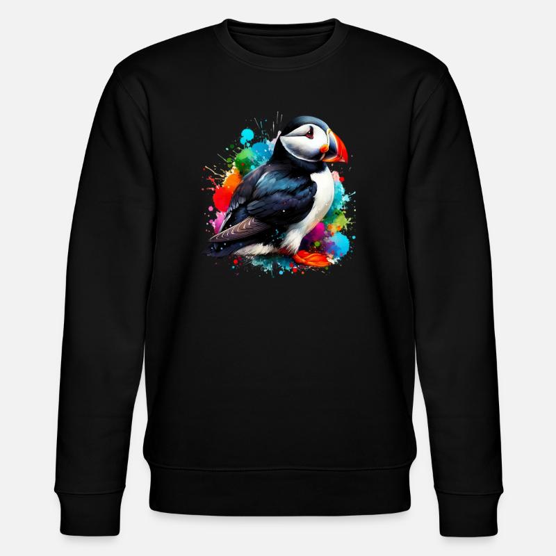 Papageitaucher - Stanley/Stella Unisex Bio-Sweatshirt CHANGER  - Schwarz