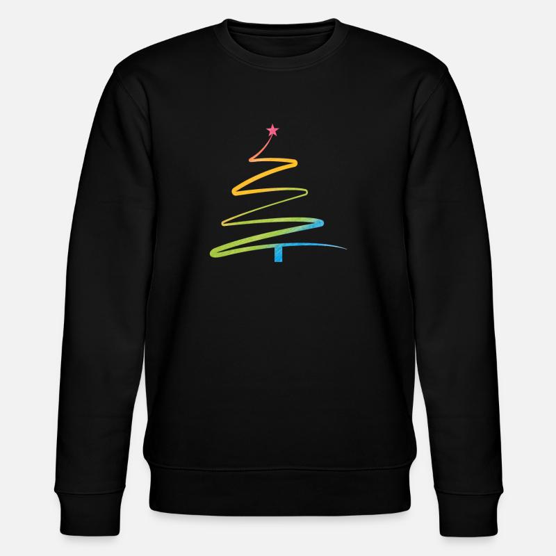 Regenbogen Weihnachtsbaum Aquarell - Stanley/Stella Unisex Bio-Sweatshirt CHANGER  - Schwarz