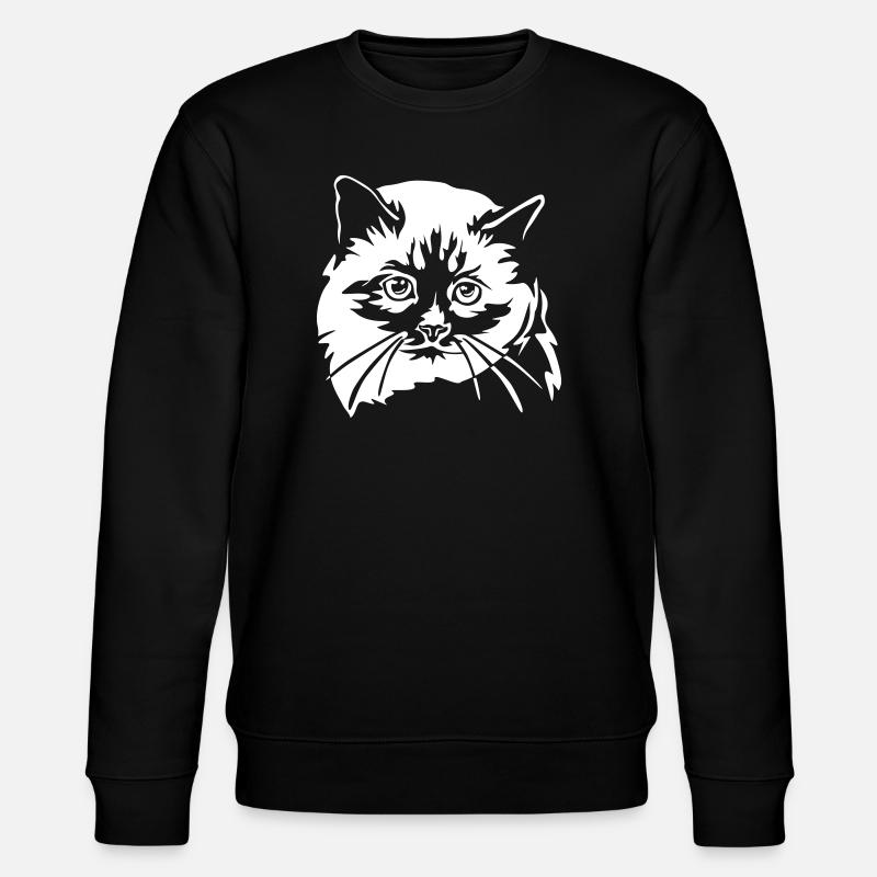 Birma Katze "Black Edition" - Stanley/Stella Unisex Bio-Sweatshirt CHANGER  - Schwarz