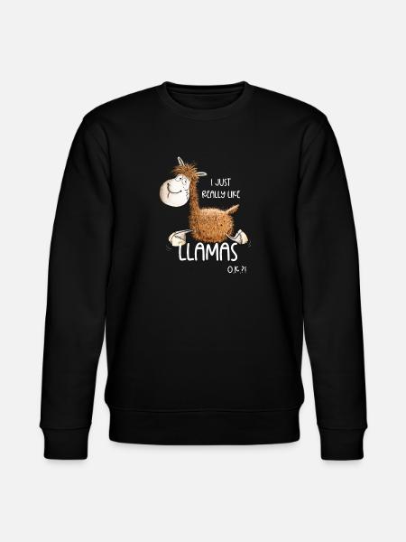 I Just Really Like Llamas - Stanley/Stella CHANGER Unisex Organic Sweatshirt - black