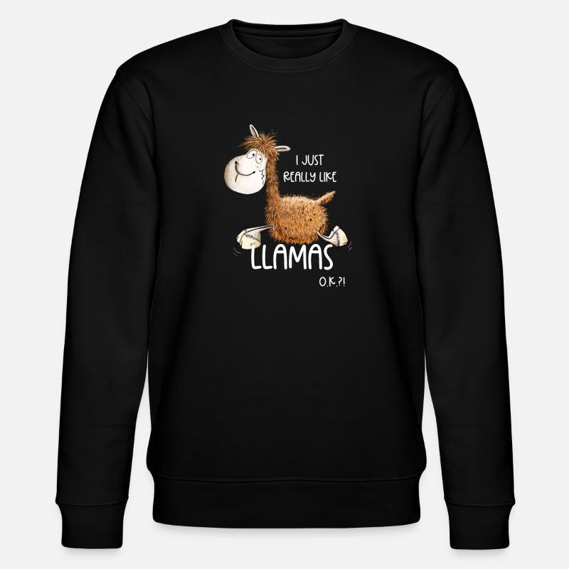 I Just Really Like Llamas - Stanley/Stella CHANGER Unisex Organic Sweatshirt - black