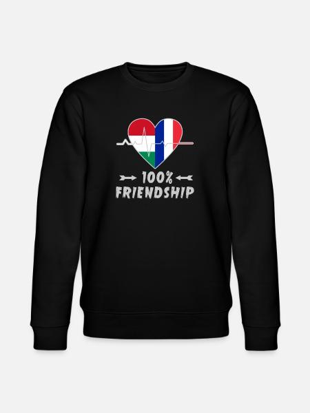 Hungary and France 100% friendship - Stanley/Stella CHANGER Unisex Organic Sweatshirt - black