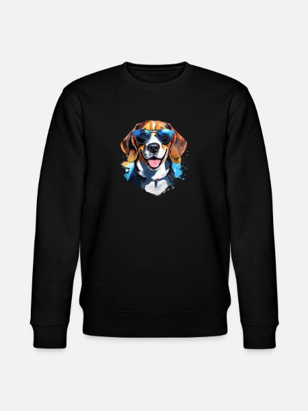 Beagle with sunglasses - Stanley/Stella CHANGER Unisex Organic Sweatshirt - black