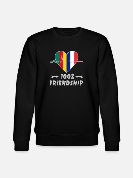 Cameroon and France 100% friendship - Stanley/Stella CHANGER Unisex Organic Sweatshirt - black