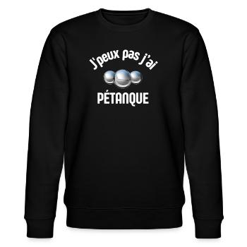 Pétanque, Melone, Petanque-Fan - Stanley/Stella Unisex Bio-Sweatshirt CHANGER  - Schwarz - Vorne - Nik (191cm) & Marisol (170cm)