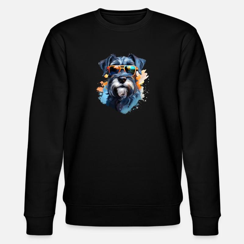 Schnauzer avec lunettes de soleil - Sweat bio CHANGER Stanley/Stella Unisexe - noir