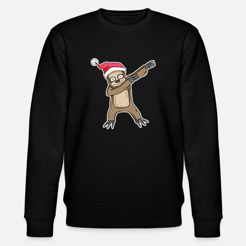 Faultier Weihnachten Motiv - Stanley/Stella Unisex Bio-Sweatshirt CHANGER  - Schwarz