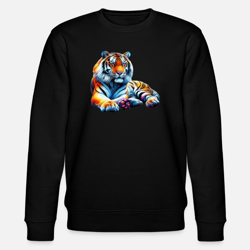 Tiger - Stanley/Stella Unisex Bio-Sweatshirt CHANGER  - Schwarz
