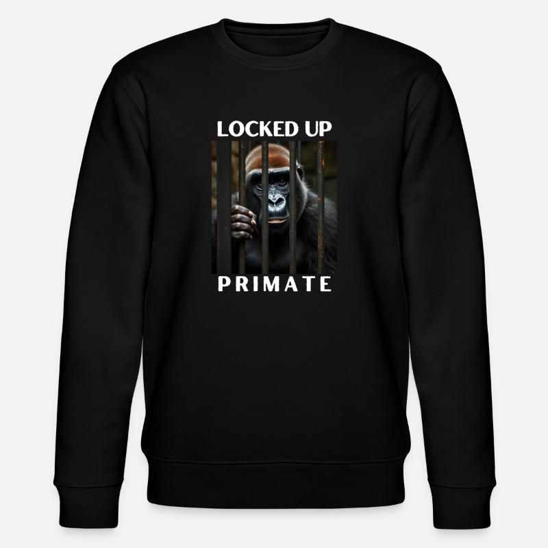 On closed primate - Stanley/Stella CHANGER Unisex Organic Sweatshirt - black