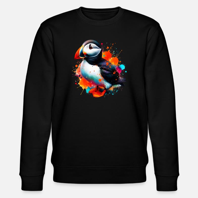 Papageitaucher - Stanley/Stella Unisex Bio-Sweatshirt CHANGER  - Schwarz