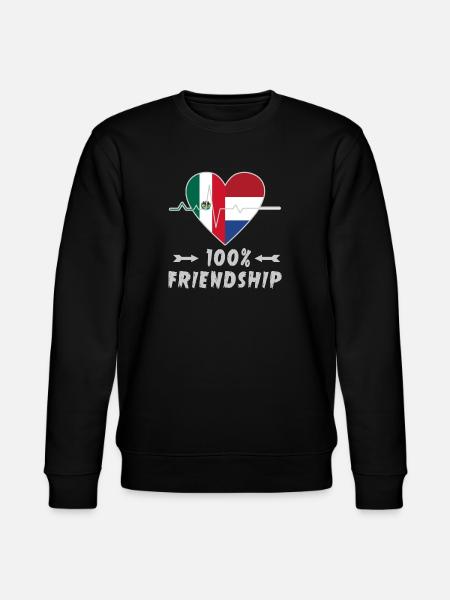 Mexico and Netherlands 100% friendship - Stanley/Stella CHANGER Unisex Organic Sweatshirt - black