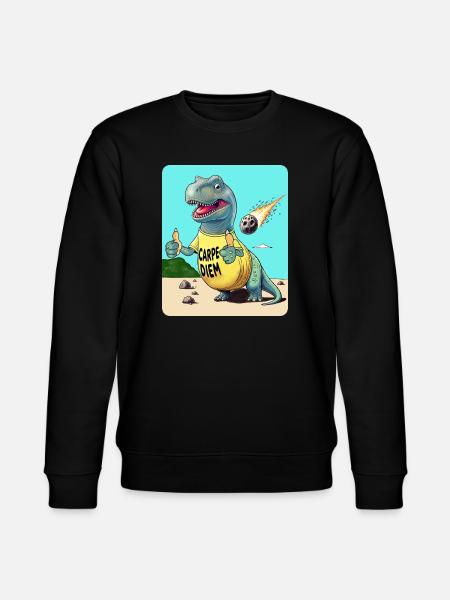 Carpe Diem Dinosaur - Stanley/Stella CHANGER Unisex Organic Sweatshirt - black