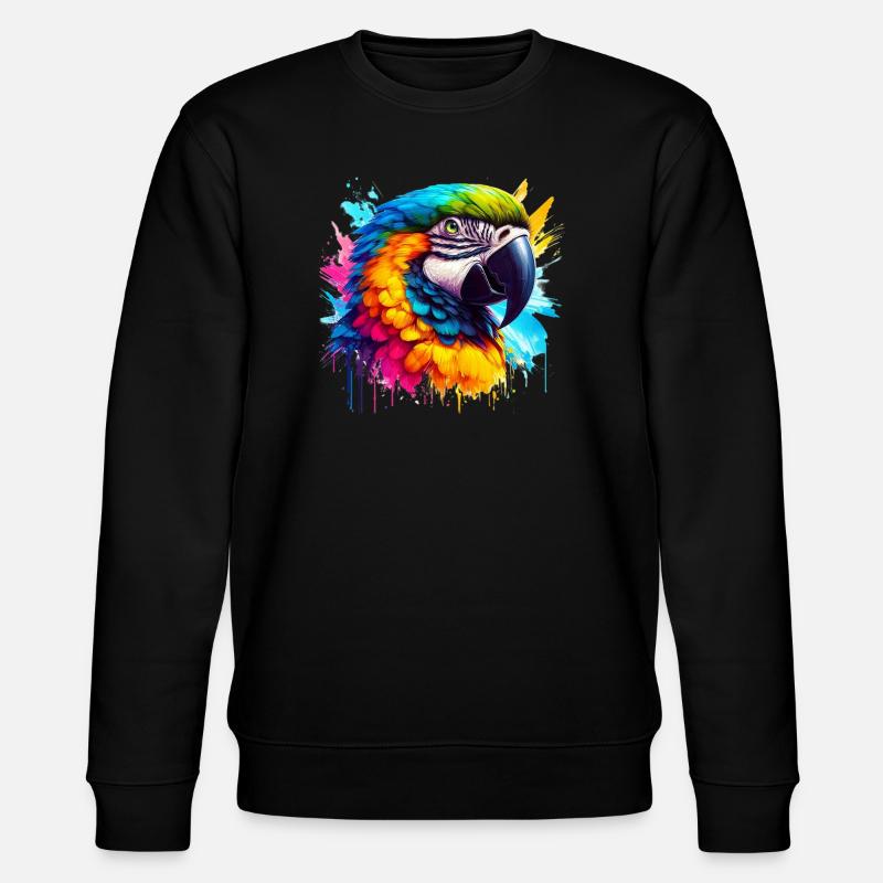 Papegoja - Ekologisk sweatshirt CHANGER unisex från Stanley/Stella - svart