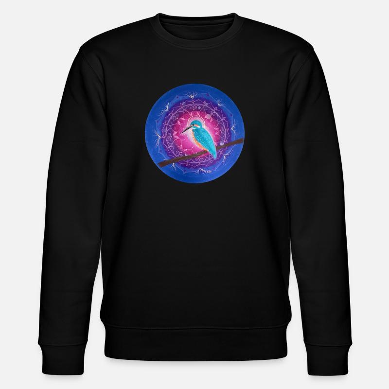 Mystischer Eisvogel mit Mandala - Stanley/Stella Unisex Bio-Sweatshirt CHANGER  - Schwarz