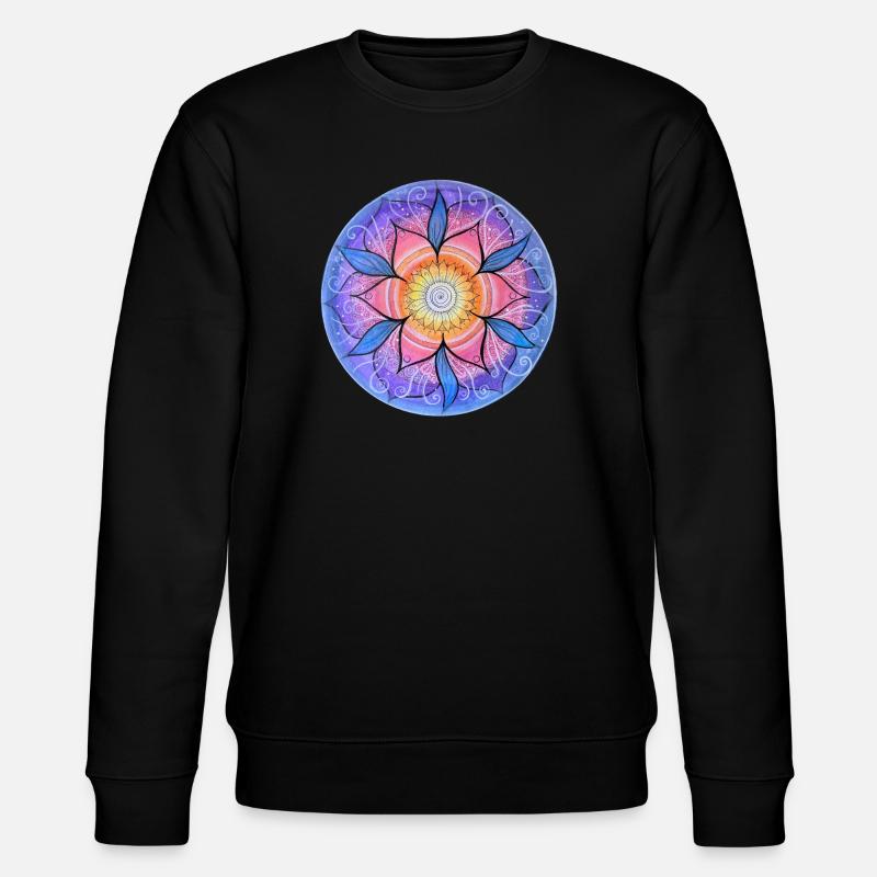Blumenmandala in lebendigen Farben - Stanley/Stella Unisex Bio-Sweatshirt CHANGER  - Schwarz