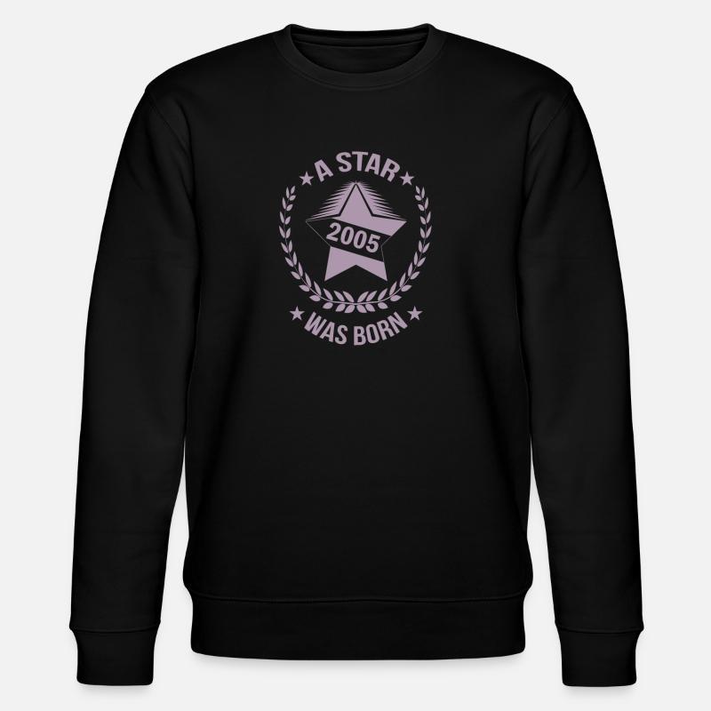 Étoile d’anniversaire née en 2005 - Sweat bio CHANGER Stanley/Stella Unisexe - noir