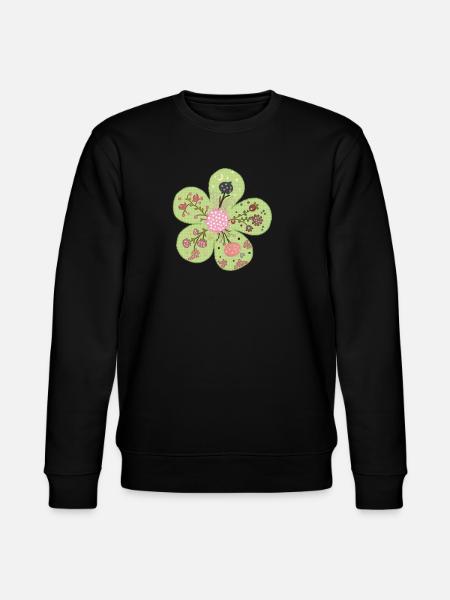 Patchworkfrühlingsblume - Stanley/Stella Unisex Bio-Sweatshirt CHANGER - Schwarz