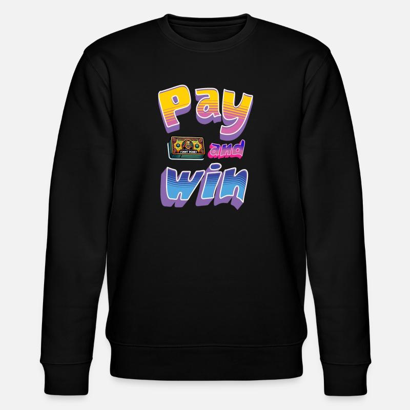 Play and Win Retro Design - Stanley/Stella CHANGER Unisex Organic Sweatshirt - black