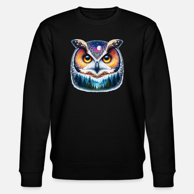 Eule - Stanley/Stella Unisex Bio-Sweatshirt CHANGER  - Schwarz