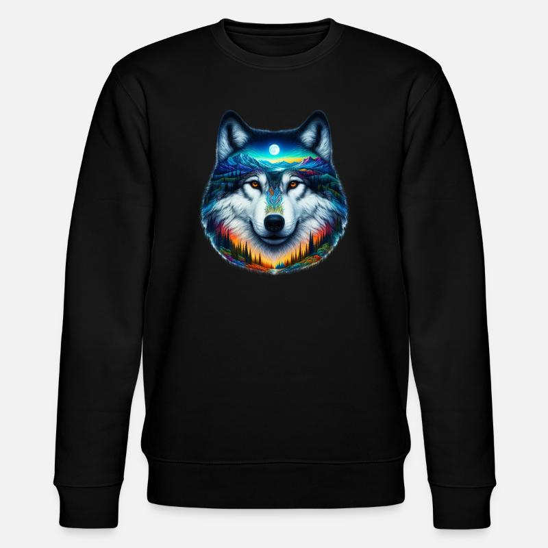 Wolf - Stanley/Stella Unisex Bio-Sweatshirt CHANGER  - Schwarz