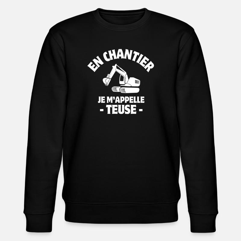 Bagger, Baumaschinen, Baustelle - Stanley/Stella Unisex Bio-Sweatshirt CHANGER  - Schwarz