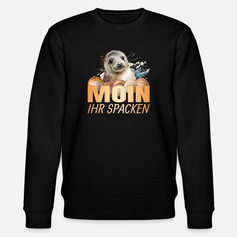 Moin ihr Spacken - Stanley/Stella Unisex Bio-Sweatshirt CHANGER  - Schwarz