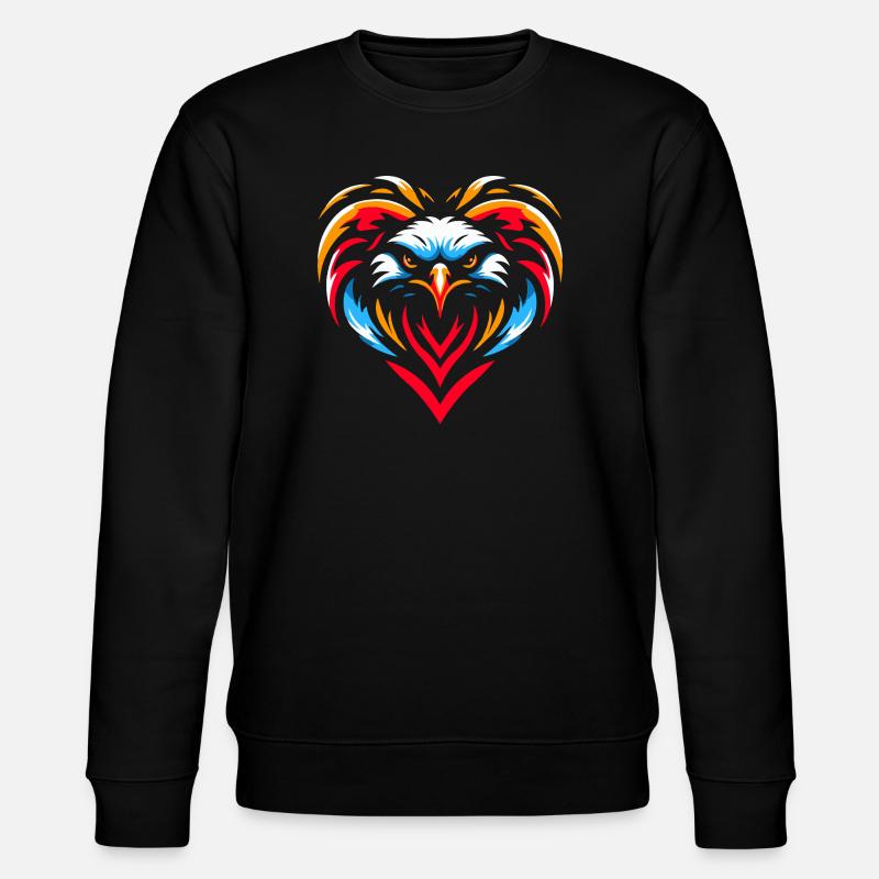 Greifvogel im Herzen - Stanley/Stella Unisex Bio-Sweatshirt CHANGER  - Schwarz