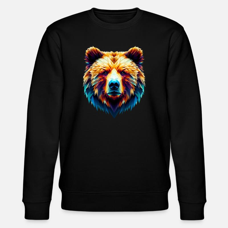 Polygonal Bear - Stanley/Stella CHANGER Unisex Organic Sweatshirt - black