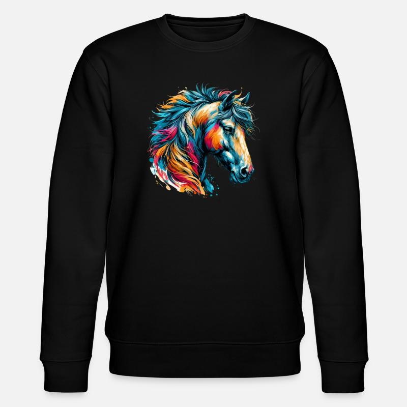 Pferd - Stanley/Stella Unisex Bio-Sweatshirt CHANGER  - Schwarz