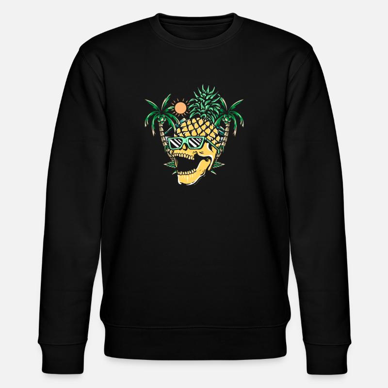 Funny pineapple skull - Stanley/Stella Unisex Bio-Sweatshirt CHANGER  - Schwarz