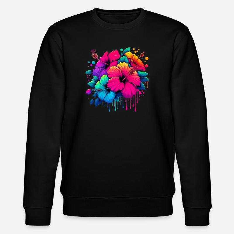 Fleurs d’hibiscus - Sweat bio CHANGER Stanley/Stella Unisexe - noir