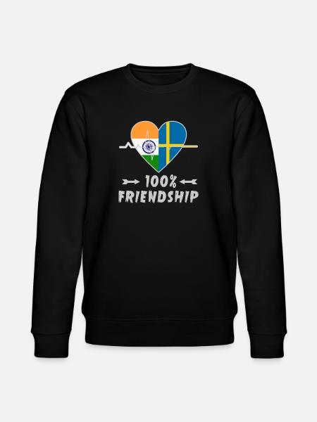 India and Sweden 100% friendship - Stanley/Stella CHANGER Unisex Organic Sweatshirt - black
