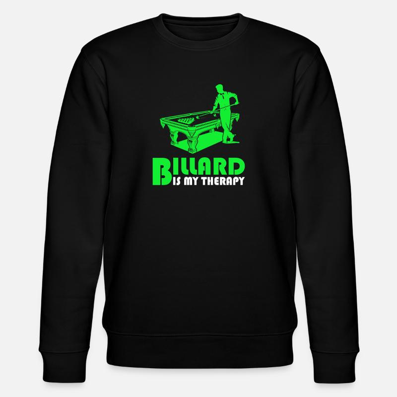 Billard ist meine Therapie - Stanley/Stella Unisex Bio-Sweatshirt CHANGER  - Schwarz