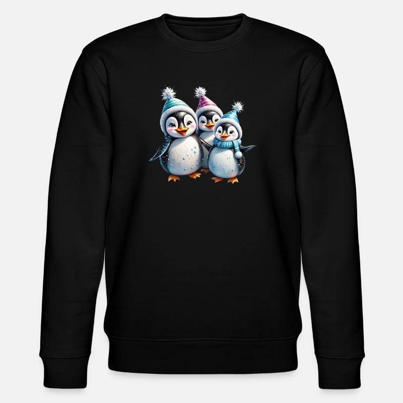 Trois adorables pingouins - Sweat bio CHANGER Stanley/Stella Unisexe - noir