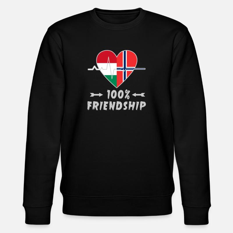 Ungarn und Norwegen 100% Freundschaft - Stanley/Stella Unisex Bio-Sweatshirt CHANGER  - Schwarz