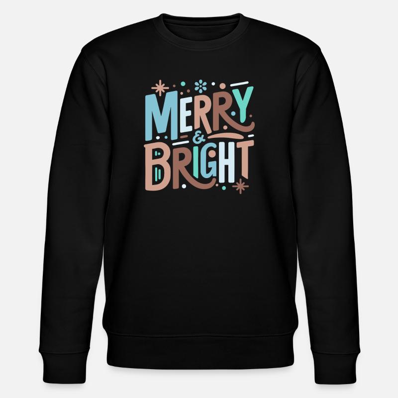 Merry & Bright Festive Typography - Stanley/Stella Unisex Bio-Sweatshirt CHANGER  - Schwarz
