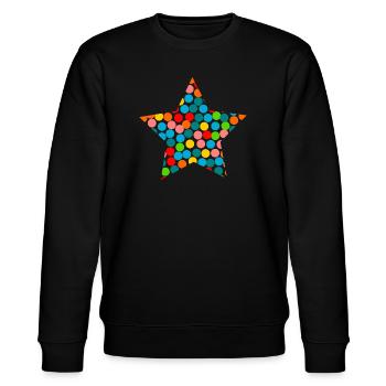 STERN. WEIHNACHTEN. FROHE WEIHNACHTEN. FROHE WEIHNACHTEN - Stanley/Stella Unisex Bio-Sweatshirt CHANGER  - Schwarz - Vorne - Nik (191cm) & Marisol (170cm)