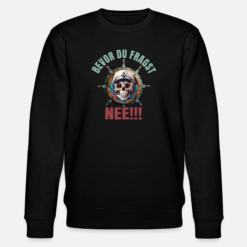 Bevor du fragst - Nee - Stanley/Stella Unisex Bio-Sweatshirt CHANGER  - Schwarz