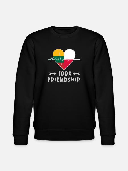Lithuania and Poland 100% friendship - Stanley/Stella CHANGER Unisex Organic Sweatshirt - black