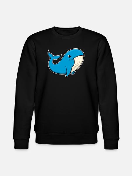 Image joyeuse d’une baleine bleue - Sweat bio CHANGER Stanley/Stella Unisexe - noir