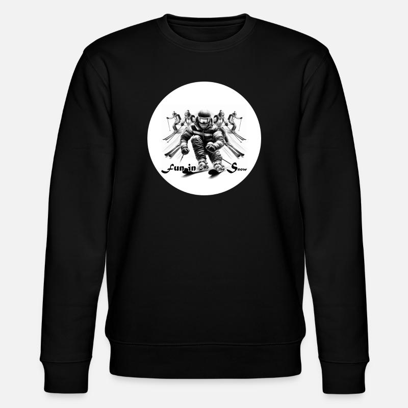 Fun in the snow: Dynamic skier scene - Stanley/Stella CHANGER Unisex Organic Sweatshirt - black