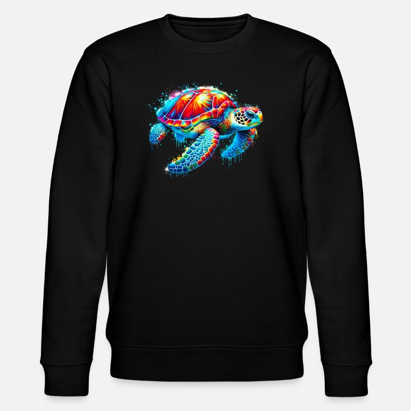 Schildkröte - Stanley/Stella Unisex Bio-Sweatshirt CHANGER  - Schwarz