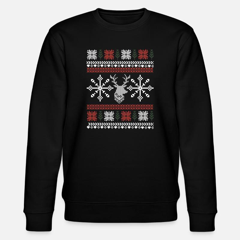 Retro Christmas Pattern - Stanley/Stella CHANGER Unisex Organic Sweatshirt - black