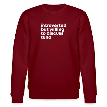 Tuna - Stanley/Stella CHANGER Unisex Organic Sweatshirt - burgundy - Front - Nik (191cm) & Marisol (170cm)