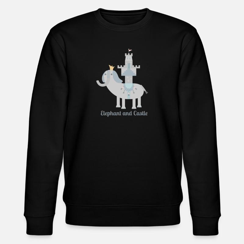 éléphant et château l avec texte - Sweat bio CHANGER Stanley/Stella Unisexe - noir