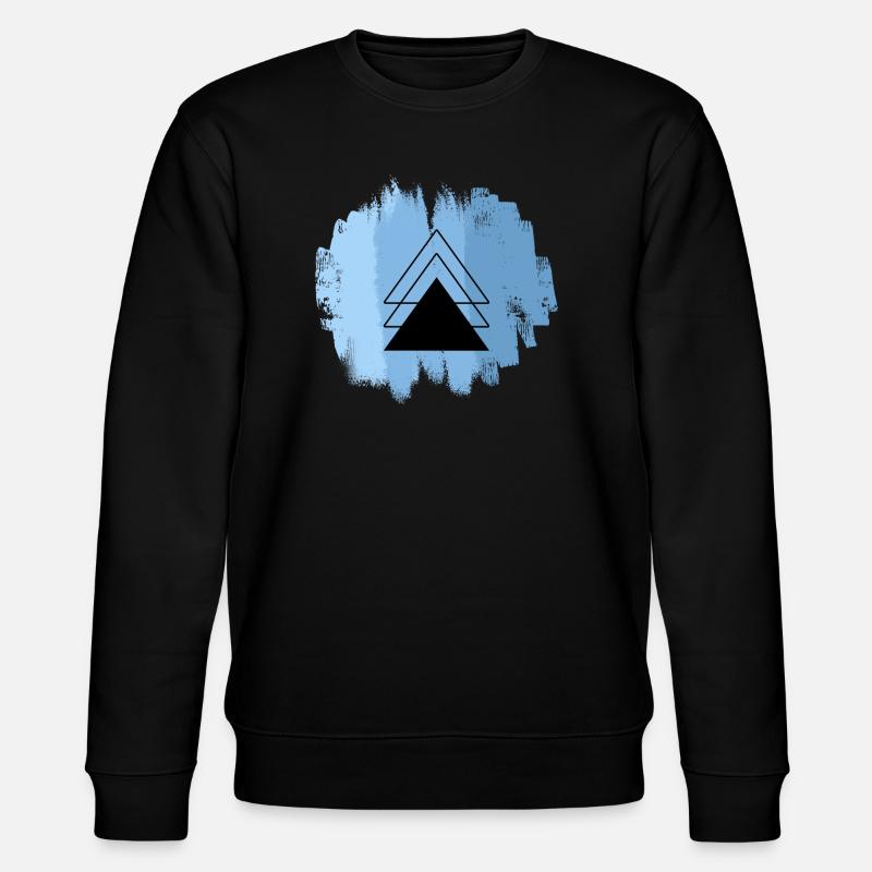 Superposition du triangle bleu - Sweat bio CHANGER Stanley/Stella Unisexe - noir
