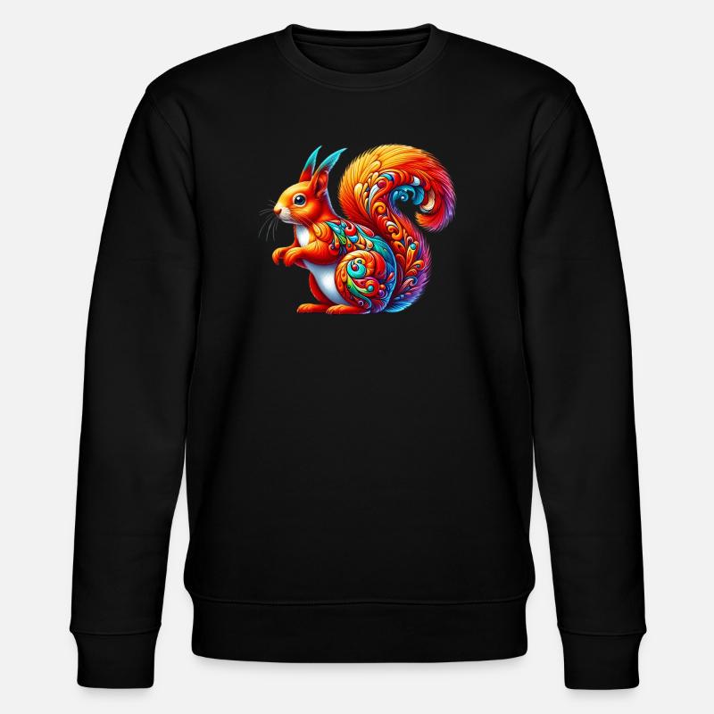 Eichhörnchen - Stanley/Stella Unisex Bio-Sweatshirt CHANGER  - Schwarz