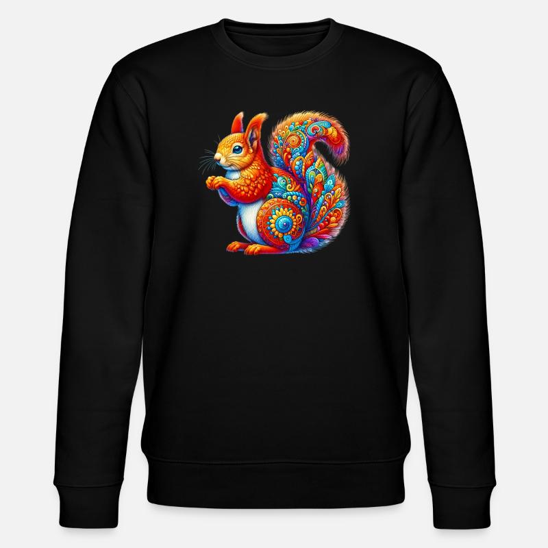 Eichhörnchen - Stanley/Stella Unisex Bio-Sweatshirt CHANGER  - Schwarz