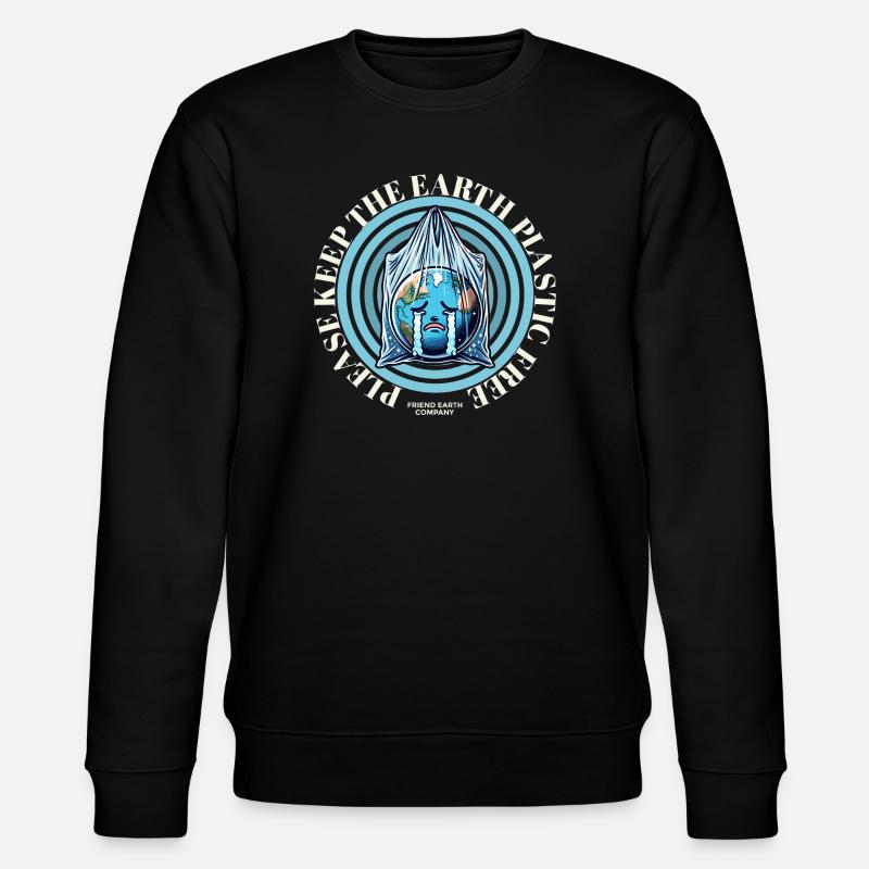 Weinende Erdkugel - Stanley/Stella Unisex Bio-Sweatshirt CHANGER  - Schwarz